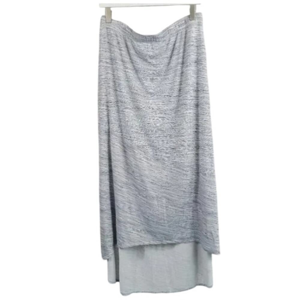 Nurture High Low Long Skirt Grey Large Jersey Knit
